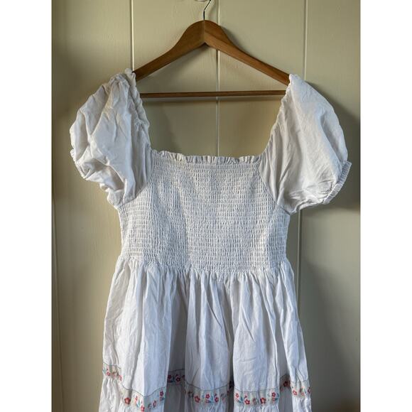 Rachel Zoe Mommy SZ 12 And Me SZ 8 White Smocked Tiered Maxi Dress - Picture 5 of 16